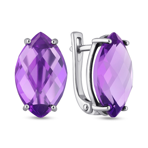 Серебряные серьги с аметистом (арт. 7502/2128953А) – изображение 1