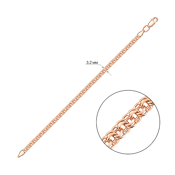 Массивный браслет из красного золота (арт. цр3103-055) – изображение 2