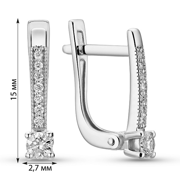 Серьги из белого золота с бриллиантами (арт. С011182020б) – изображение 6