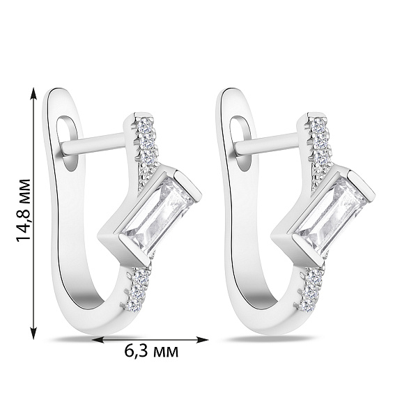 Серьги из серебра с фианитами  (арт. 7502/4849) – изображение 2