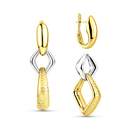 Серьги из желтого и белого золота (арт. 104237жб)