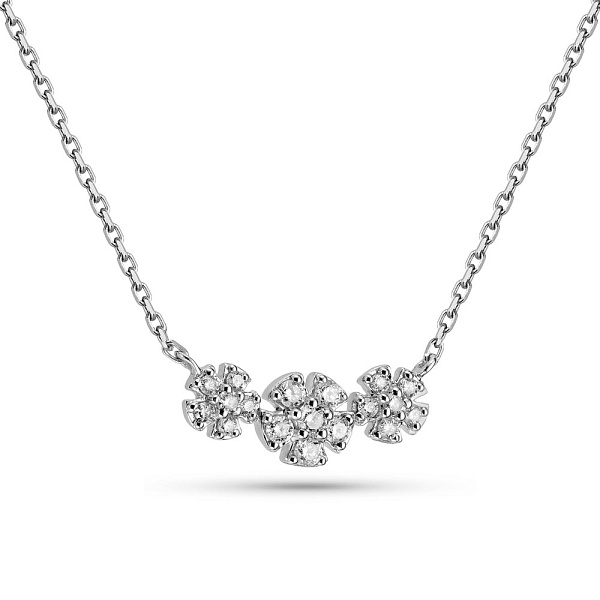 Колье из белого золота Цветы с бриллиантами (арт. Ц341286010б) – изображение 1