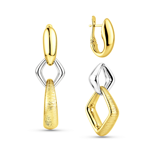Серьги из желтого и белого золота (арт. 104237жб) – изображение 1