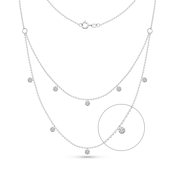 Многослойное золотое колье с бриллиантами (арт. Ц341552020б) – изображение 1