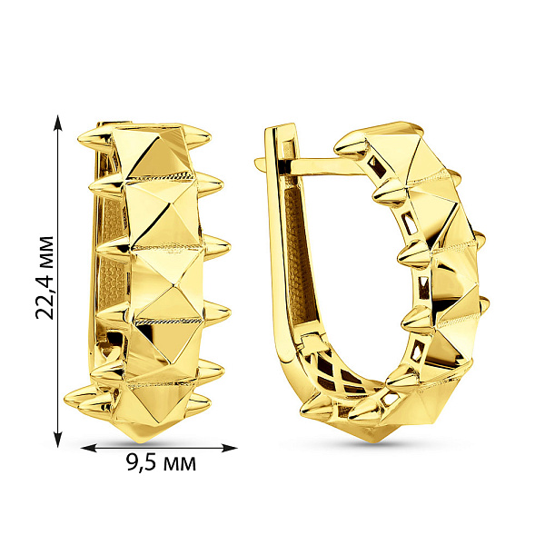Серьги из желтого золота без камней (арт. 1091646ж) – изображение 2