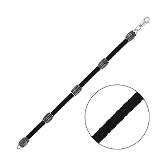 Браслет з шовкової нитки і срібла (арт. 7309/1114брю)