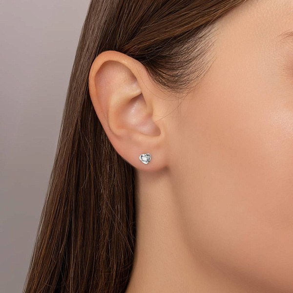 Золотые серьги-пусеты с бриллиантами (арт. Т011209010б) – изображение 3