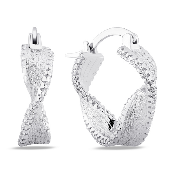 Серебряные серьги с фианитом (арт. 7502/10136) – изображение 1