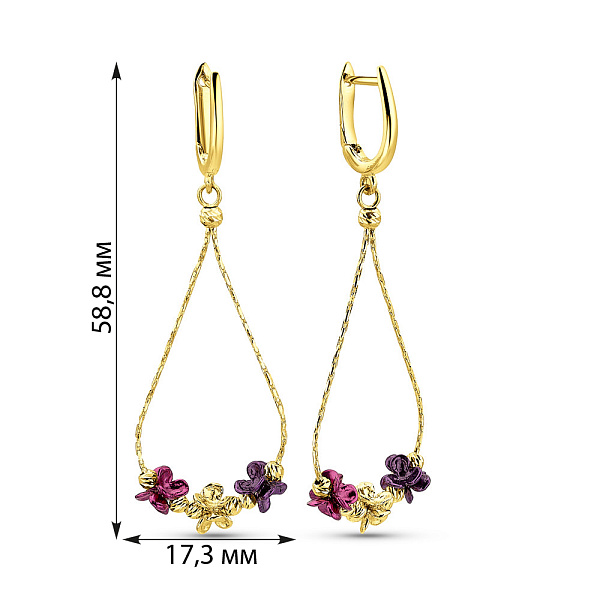 Золотые серьги-подвески Francelli (арт. 1091240жфмлн) – изображение 5