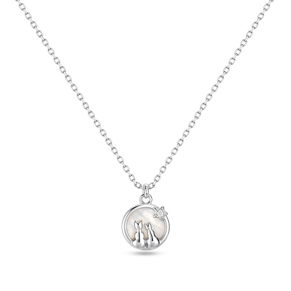 Серебряное колье с перламутром и фианитом (арт. 7507/2719п) – изображение 1