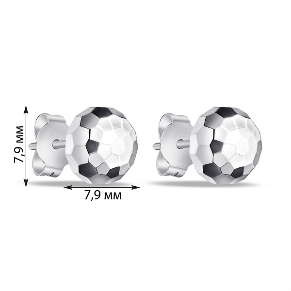 Серебряные сережки-пусеты без камней (арт. 7518/7018) – изображение 2