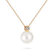 Золоте кольє з перлиною і фіанітом (арт. 350728прлб)
