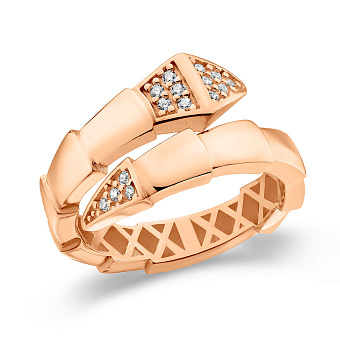 Кольцо Змея из красного золота (арт. 156372)