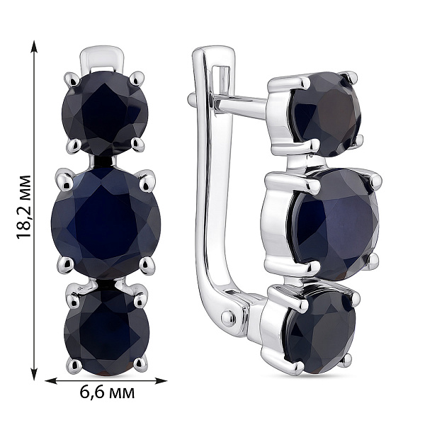 Серебряные серьги с сапфирами (арт. 7502/2089124Спс) – изображение 2