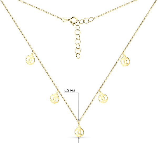 Золотое колье с подвесками (арт. 352083ж) – изображение 3