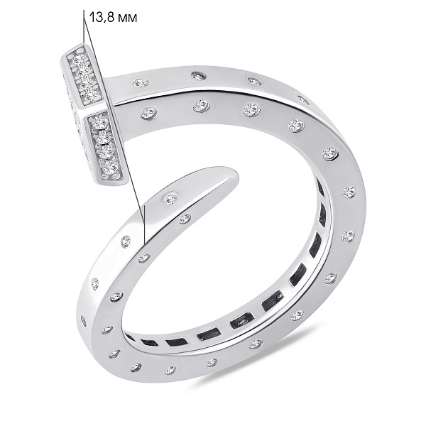 Серебряное кольцо Гвоздь с фианитами (арт. 7501/8322) – изображение 2
