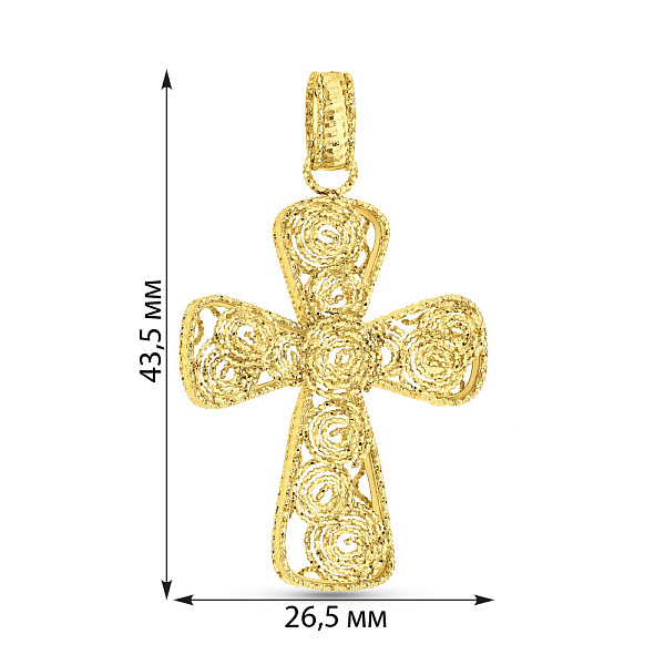 Крестик Francelli из желтого золота (арт. 424848ж) – изображение 3