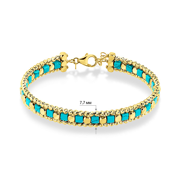 Золотой браслет с бирюзой Francelli (арт. 3261235жБ) – изображение 3