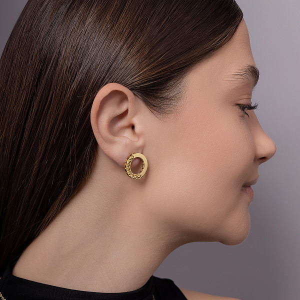 Сережки з жовтого золота без каміння (арт. 1091666ж) – зображення 3