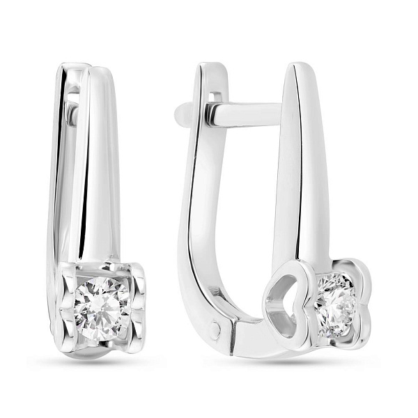 Серьги из белого золота с бриллиантами (арт. 2190521202) – изображение 1