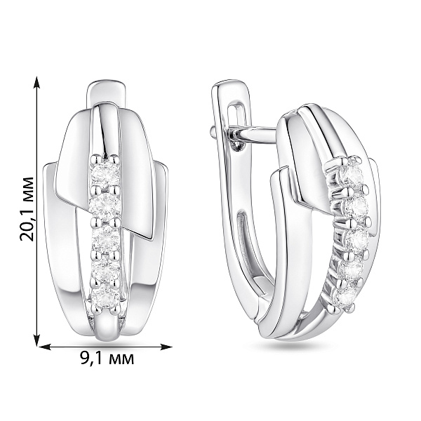 Серебряные серьги с фианитами (арт. 7502/10528) – изображение 2