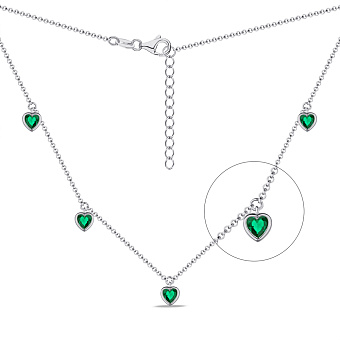 Серебряное колье с альпинитами (арт. 7507/2115аз)