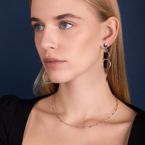 Сережки з білого золота Francelli (арт. 1091212б) – зображення 4