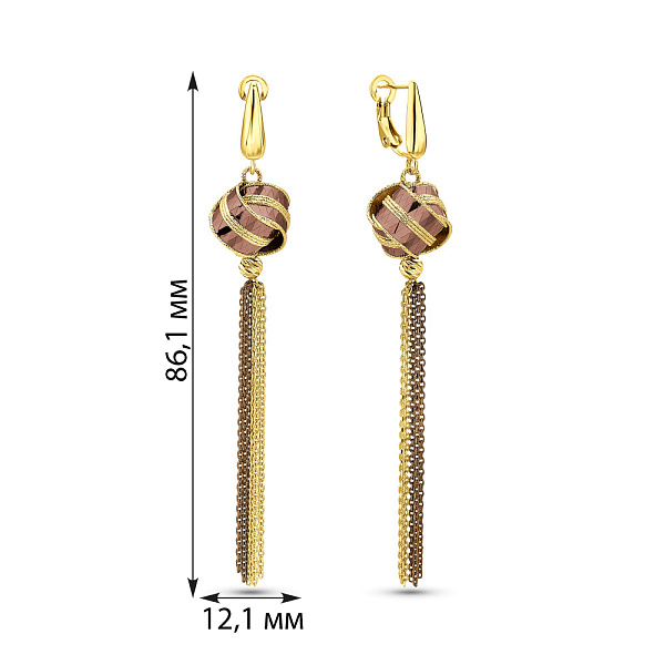 Длинные золотые серьги Francelli (арт. 1091357жкр) – изображение 8