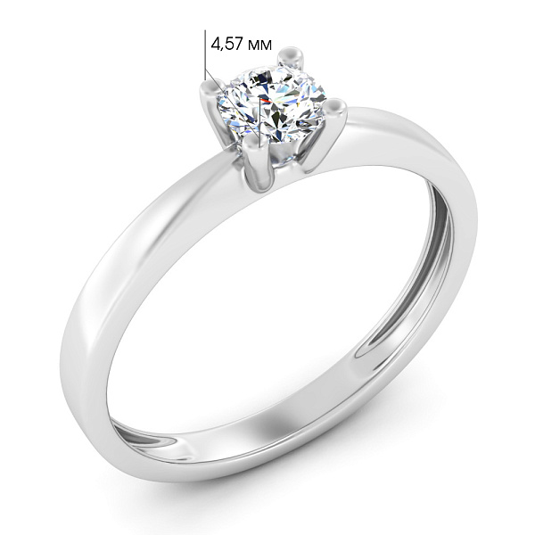 Кольцо из белого золота с бриллиантом (арт. К01108904626б) – изображение 3