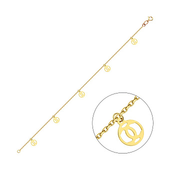 Браслет из желтого золота с подвесками (арт. 325270ж)