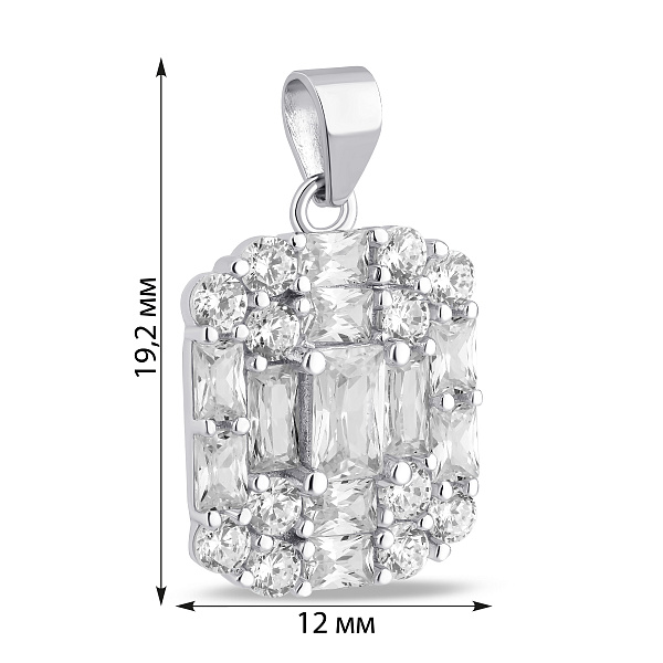 Серебряный кулон с фианитами (арт. 7503/4489) – изображение 2