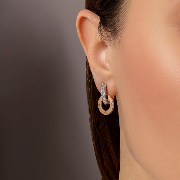 Серьги из красного золота с фианитами (арт. 111434) – изображение 2