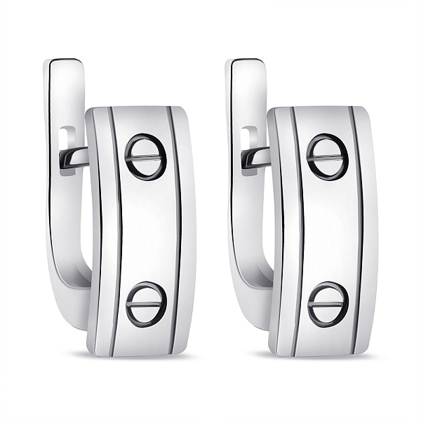 Срібні сережки без каменів (арт. 7502/620сп) – зображення 1