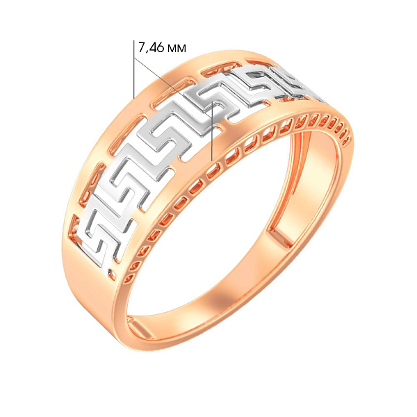 Золотое кольцо Олимпия с греческим орнаментом (арт. 141182) – изображение 4