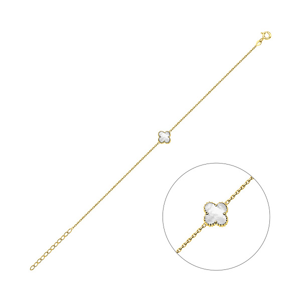 Золотий браслет з перламутром (арт. 326917/8жп) – зображення 1