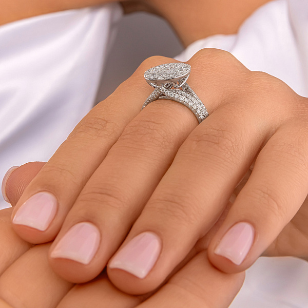 Кольцо из белого золота с бриллиантами (арт. К28154100б) – изображение 4