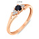 Золотое кольцо с сапфиром и бриллиантами (арт. К011063с) – изображение 2