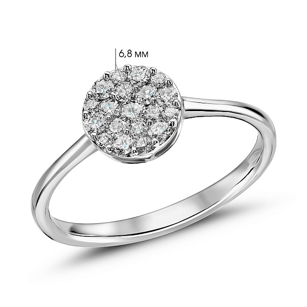 Золота каблучка з діамантами (арт. К341339020б) – зображення 5