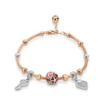 Золотий браслет з емаллю і фіанітами (арт. 325297кбецвП2)