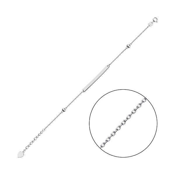 Браслет из серебра с пластиной (арт. 7509/2748) – изображение 1