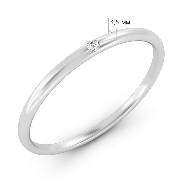 Золота каблучка з діамантом (арт. К011708б) – зображення 2