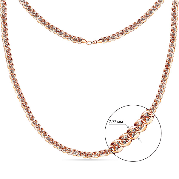 Колье из красного золота с родированием (арт. 350822р) – изображение 2