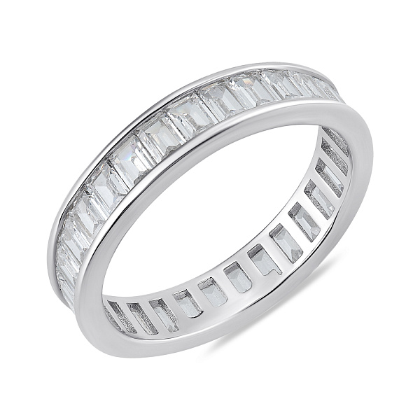 Серебряное кольцо с дорожкой из фианитов (арт. 7501/8026/1) – изображение 1