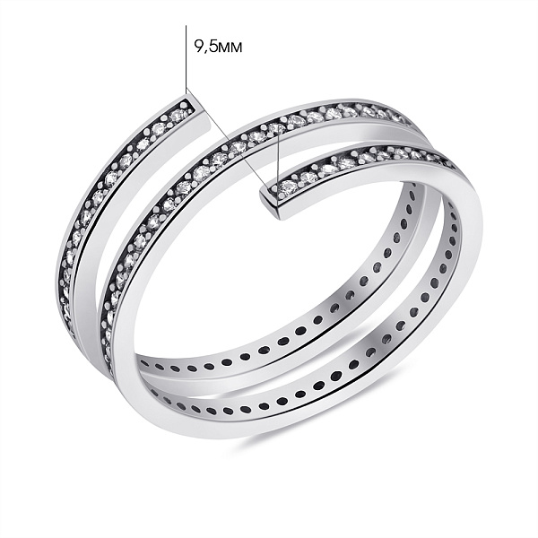 Кольцо серебряное с фианитами (арт. 7501/1192К) – изображение 2