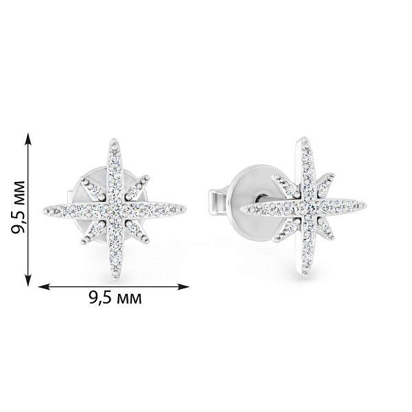 Сережки з білого золота з діамантами (арт. Т011215010б) – зображення 3