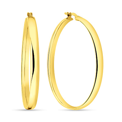 Серьги-кольца из желтого золота без камней (арт. 101209/20ж)
