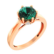 Фото Золотое кольцо с кварцем и фианитами (арт. 141050Пз)