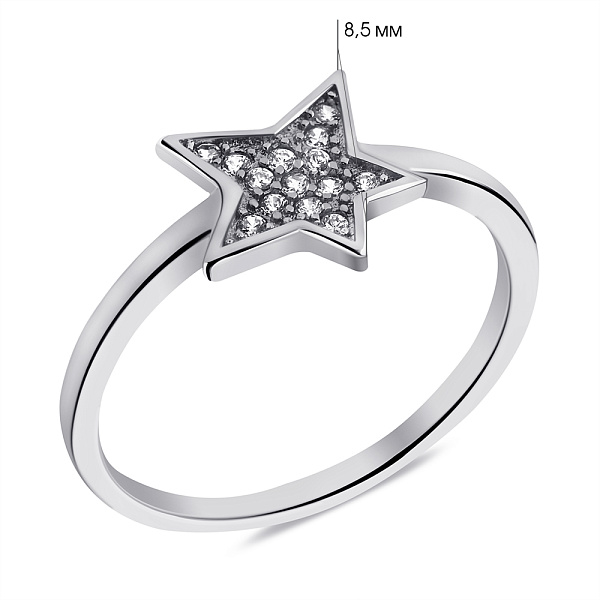 Серебряное кольцо Звезда с фианитами (арт. 7501/К2Ф/1129-16,5) – изображение 2