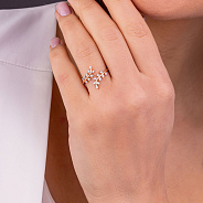 Фото Золотое кольцо с фианитами (арт. 141258)