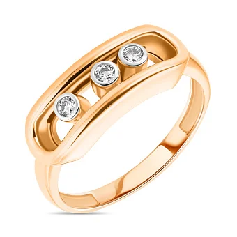 Каблучка золота з фіанітами (арт. 154308)